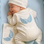 هفت تکه بیمارستانی طرح بال فرشته 😍(آبی)