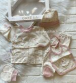 پنج تکه کبریتی ترک گل بهاررنگ صورتی