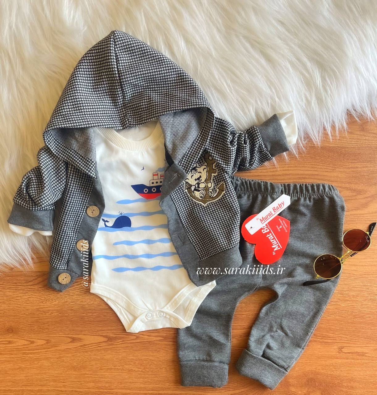 1886.1 سه تکه خرسی ملوانی جذاب😍برند ترک🇹🇷 - Image 1