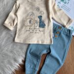 بلوز شلوار حیوانات بیسکوییتی برند ترک 😍(آبی)