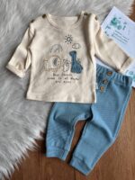 بلوز شلوار حیوانات بیسکوییتی برند ترک 😍(آبی)