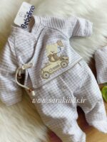 سرهمی نوزادی کلاهدار خرسی bebelinna برند ترکاسپرت - تصویر 2