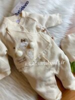 سرهمی نوزادی کلاهدار خرسی bebelinna برند ترکدخترانه - تصویر 2