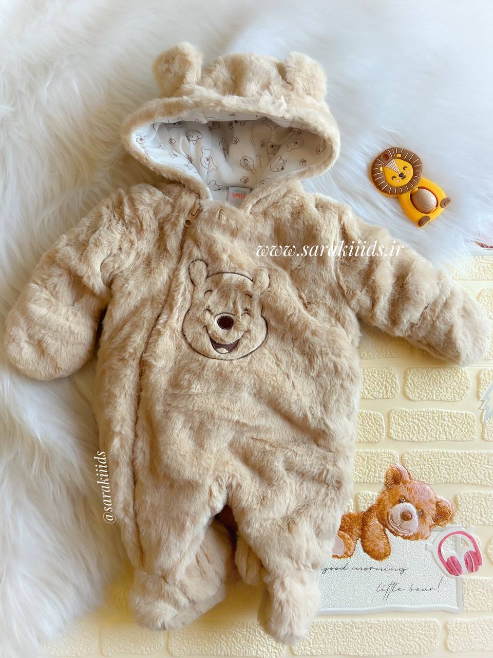 2117 سرهمی نوزادی زمستانه پو کوچولو برند اورجینال disney baby - تصویر 1