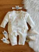 سرهمی نوزادی نخ پنبه گلدوزی شده برند ترک