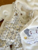 کاپشن بیلر دار داخل کرکی طرح فیل کوچولو (سفید) - تصویر 2