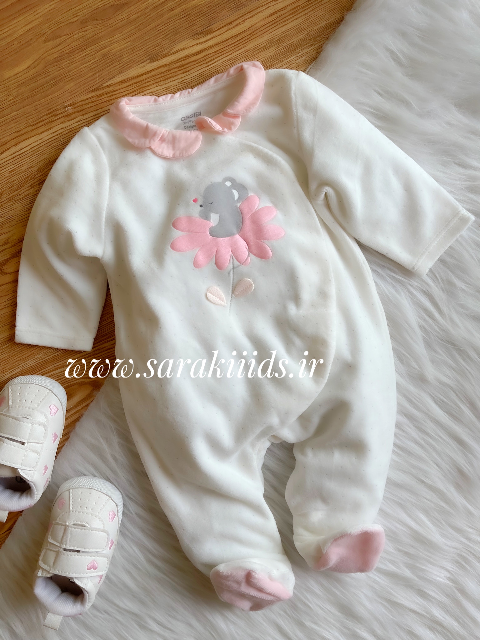 IMG_9894 سرهمی نوزادی مخمل گل بهار برند وارداتی - تصویر 1