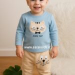 دو‌تکه نخ پنبه گربه کوچولو😎(آستین بلند)