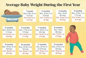 میانگین وزن و طول نوزاد: نمودارهای ماه به ماه