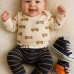 بادی شلوار اسپرت وارداتی طرح اتوبوس 🥰(آستین بلند)