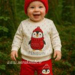 بلوز شلوار اسپرت تمام نخ پنبه پنگوئن کوچولو😍