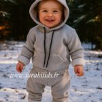 هودی شلوار تو کرکی کلاهدار اسپرت 🥰طوسی