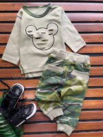 بلوز شلوار نخ پنبه پسرانه طرح ارتشی🥰 - Image 2