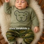 بلوز شلوار نخ پنبه پسرانه طرح ارتشی🥰