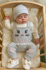 بلوز و سرهمی گربه ملوس به همراه کلاه🥰افتصادی