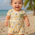 رامپر نخ پنبه وارداتی تابستانه لیمویی وارداتی🥰