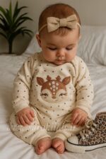 سرهم نخ پنبه آهو کوچولو😍(بدون جوراب زیپ دار)ارسال ۲۷ مهر - Image 3