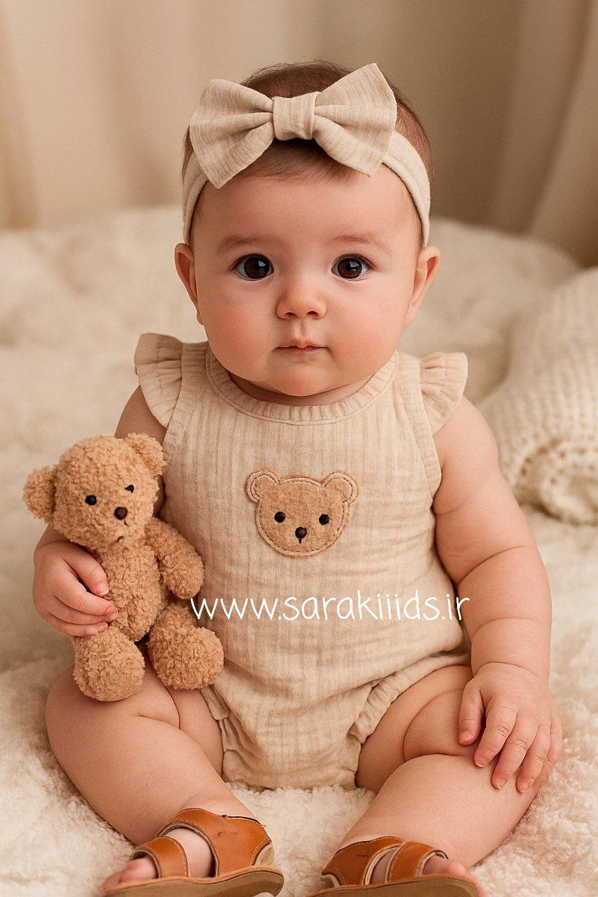 SK37618.1 رامپر تدی موسلین وارداتی🥰بسیار خنک - Image 1