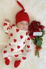 سرهم نخ پنبه کلاهدار ترک  طرح قلب🥰ارسال ۲۵ مرداد