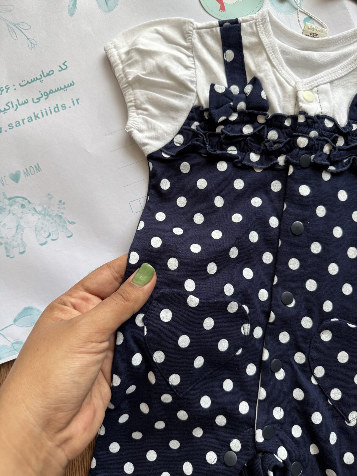 رامپر وارداتی نخ پنبه 🥰سرمه ای - Image 3