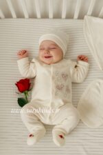 ست نخ پنبه اعلا بیمارستانی طرح قلب🥰 (قرمز)