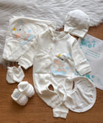 شش تکه بیمارستانی نخ پنبه فیلی پسرانه😍آبی - Image 3