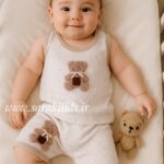 رکابی و شلوارک نخ پنبه خرس کوچولو(ارسال 15 آذر )