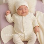 ست نخ پنبه اعلا بیمارستانی طرح قلب🥰 (سفید )