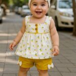 پیراهن و شورتک لیموی😋برند وارداتی