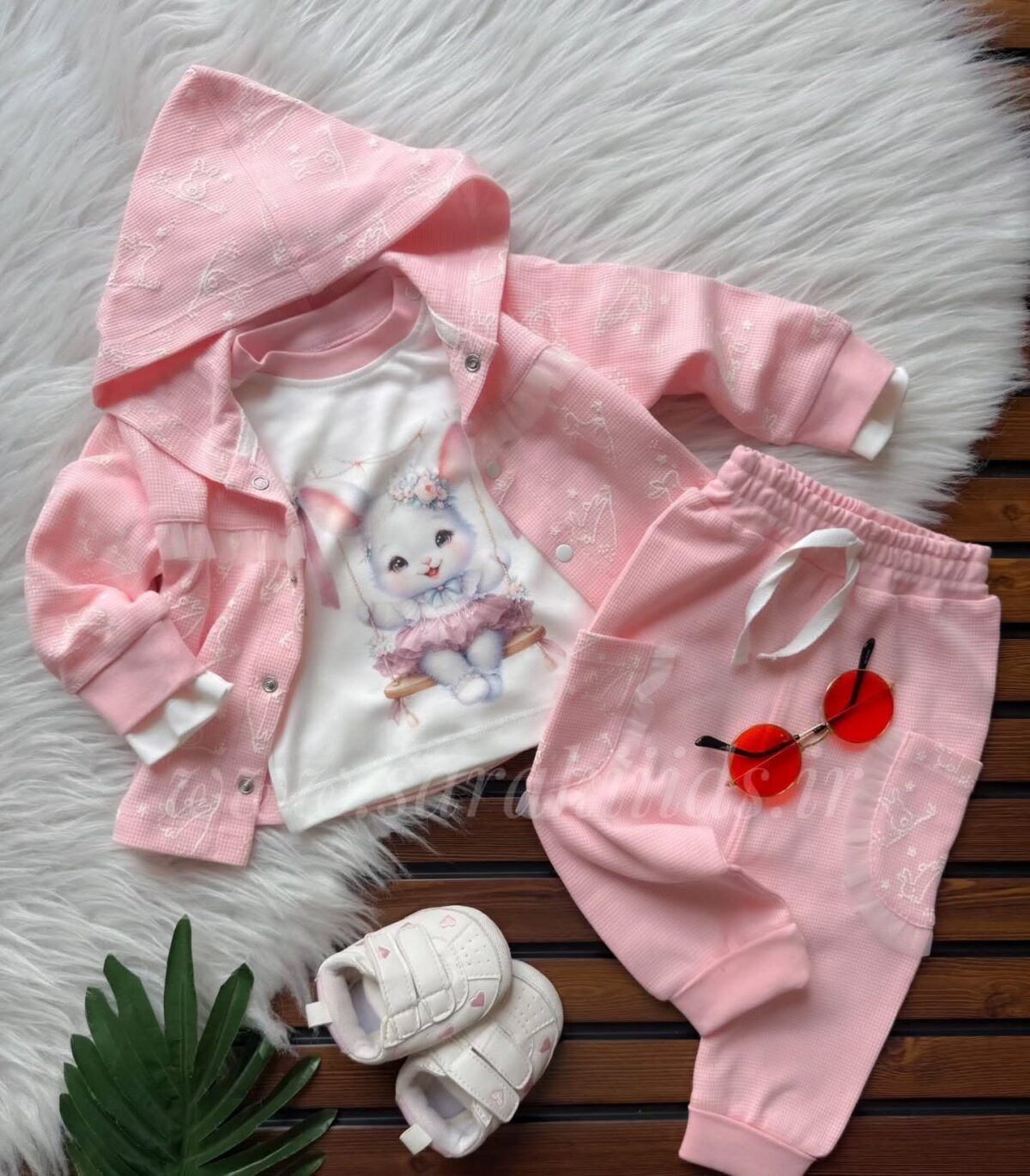 سه تکه بیسکوئیتی نخ پنبه دخترانه🥰 ارسال 3 شهریور - Image 6