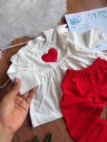 بلوز شلوار نخ پنبه کبریتی قلب🥰 - Image 3
