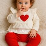 بلوز شلوار نخ پنبه کبریتی قلب🥰(پیش فروش ارسال ۲۵ مهر)