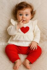 بلوز شلوار نخ پنبه کبریتی قلب🥰