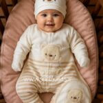 هفت تکه نخ پنبه بیمارستانی طرح خرس راه راه😍