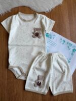 بادی آستین کوتاه با شلوارک نخ پنبه خرس کوچولو🥹(ارسال 31 شهریور ) - Image 2