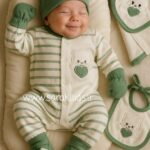 هفت تکه نخ پنبه تکه دوزی خرس سوار رو ابرها🥰