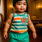 بلوز رکابی با شلوارک طرح روباه