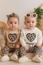 بادی شلوار کبریتی قلبی پلنگی