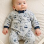 سرهمی حوله ای وارداتی طرح پو (آبی)