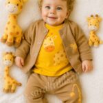 سه تکه نخ پنبه اسپرت 🥳 (طرح زرافه)