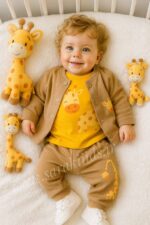 سه تکه نخ پنبه اسپرت 🥳 (طرح زرافه)