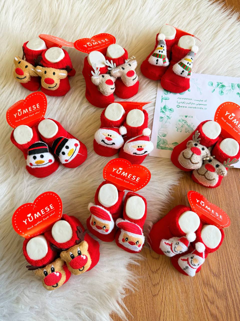 SK19356 جوراب تو کرکی کریسمس برند ترک☃️🌲 - Image 1