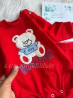 بادی شلوار نخ پنبه طرح برجسته😍 (سبز و قرمز) - Image 5