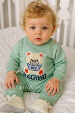 بادی شلوار نخ پنبه طرح برجسته😍 (سبز و قرمز) - Image 2