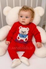 بادی شلوار نخ پنبه طرح برجسته😍 (سبز و قرمز)