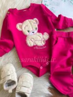 بادی شلوار نخ پنبه طرح برجسته😍 (سرخابی و صورتی) - Image 4