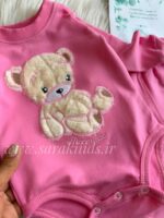 بادی شلوار نخ پنبه طرح برجسته😍 (سرخابی و صورتی) - Image 2