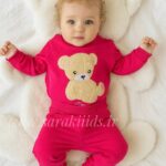 بادی شلوار نخ پنبه طرح برجسته😍 (سرخابی و صورتی)