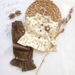 مانتوو شلوار دخترونه طرح قلب و پاپیون🤎 - Image 3