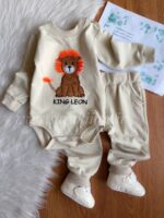 ست بادی شلوار نخ پنبه شیر کوچولو🥳 - Image 3